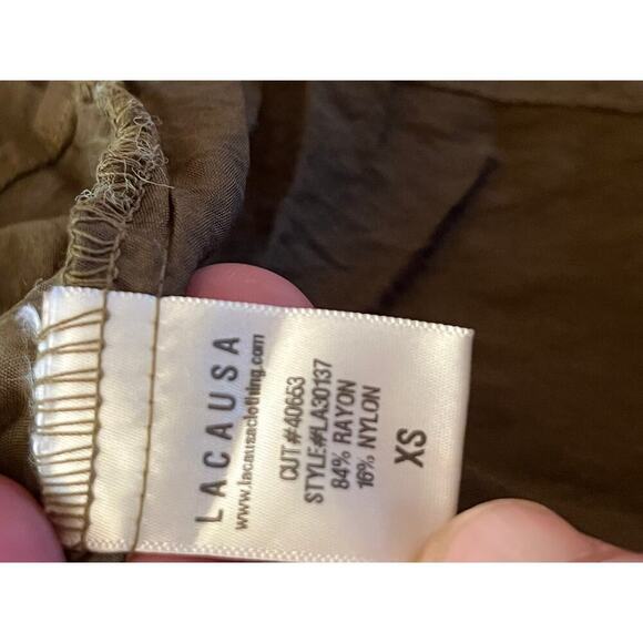 Lacausa women's olive green lightweight long sleeve dress. Anthropologie. XS - Picture 8 of 8